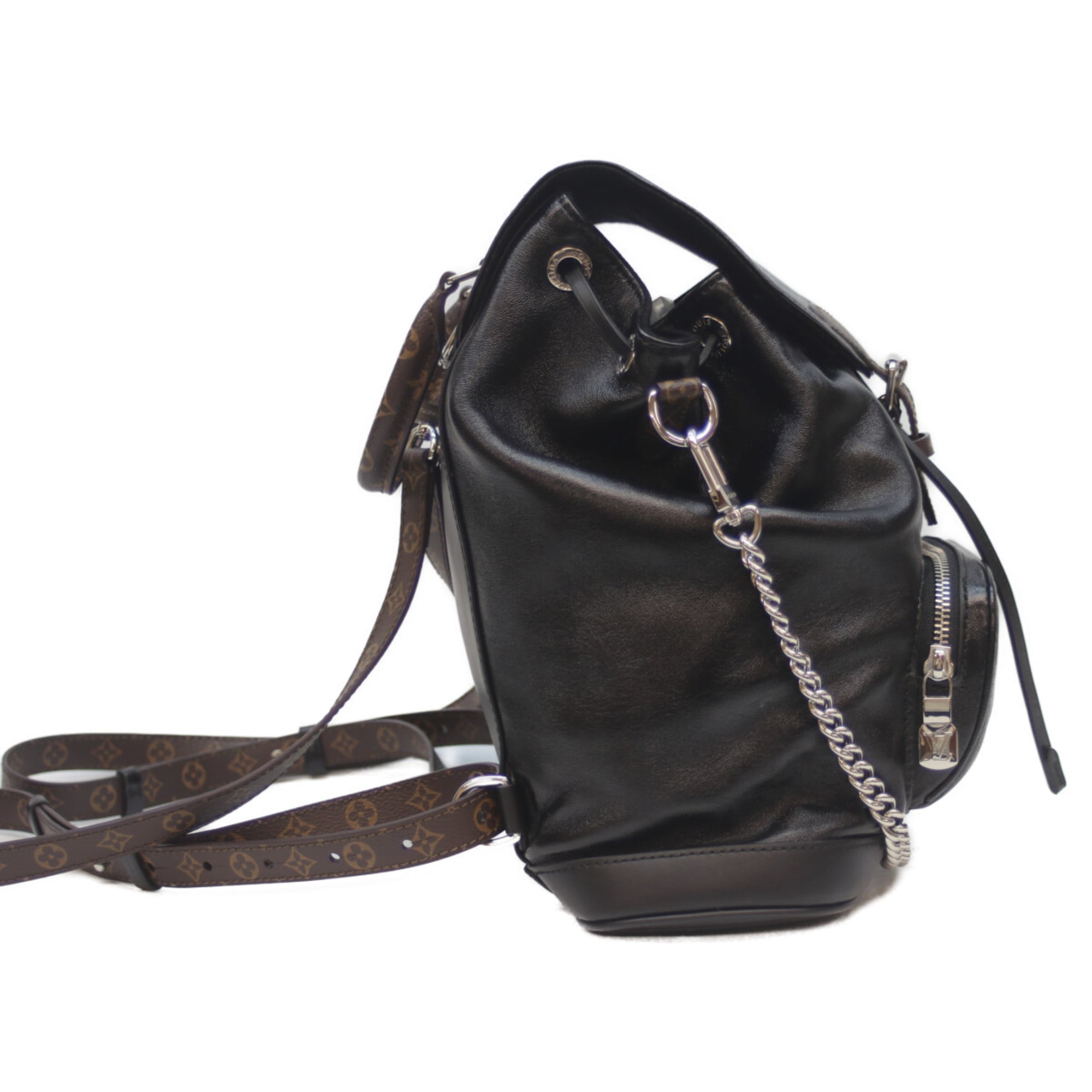 Louis Vuitton Black Brown Leather Backpack
