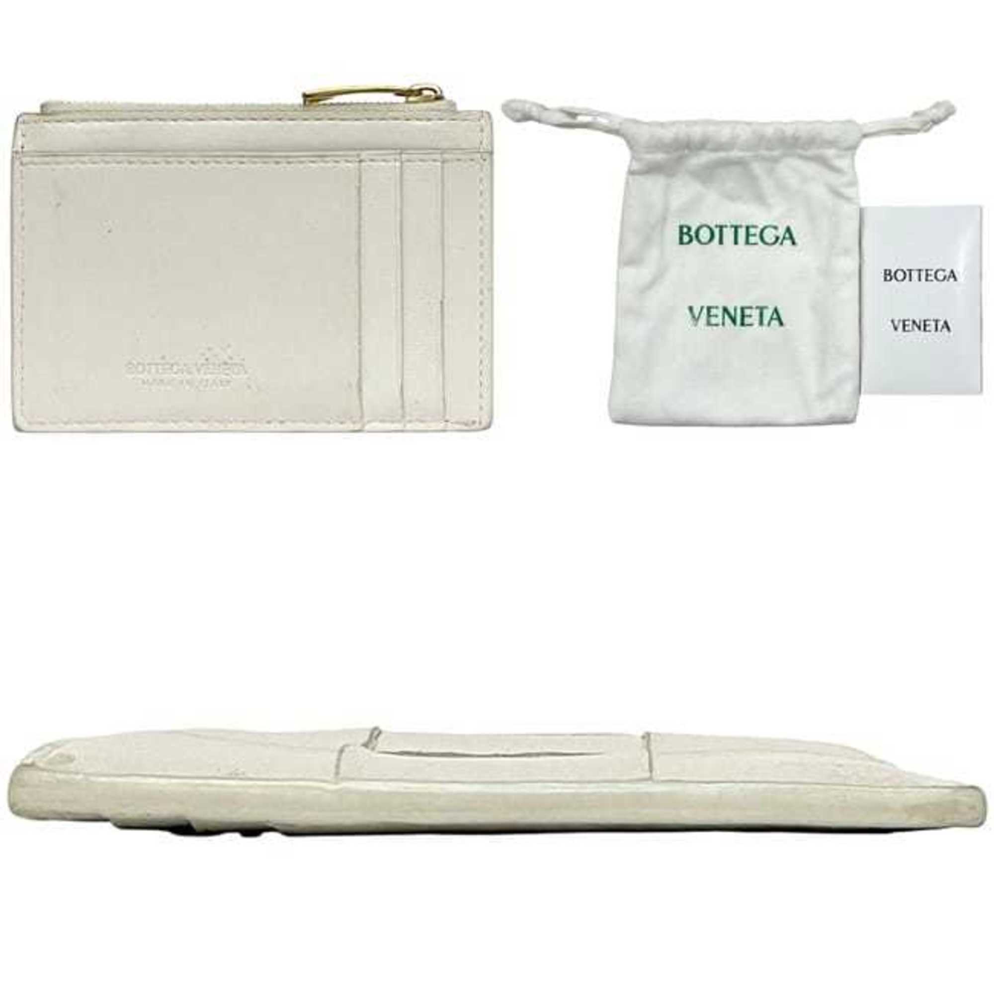 Bottega Veneta White Leather Coin Purse/Coin Case
