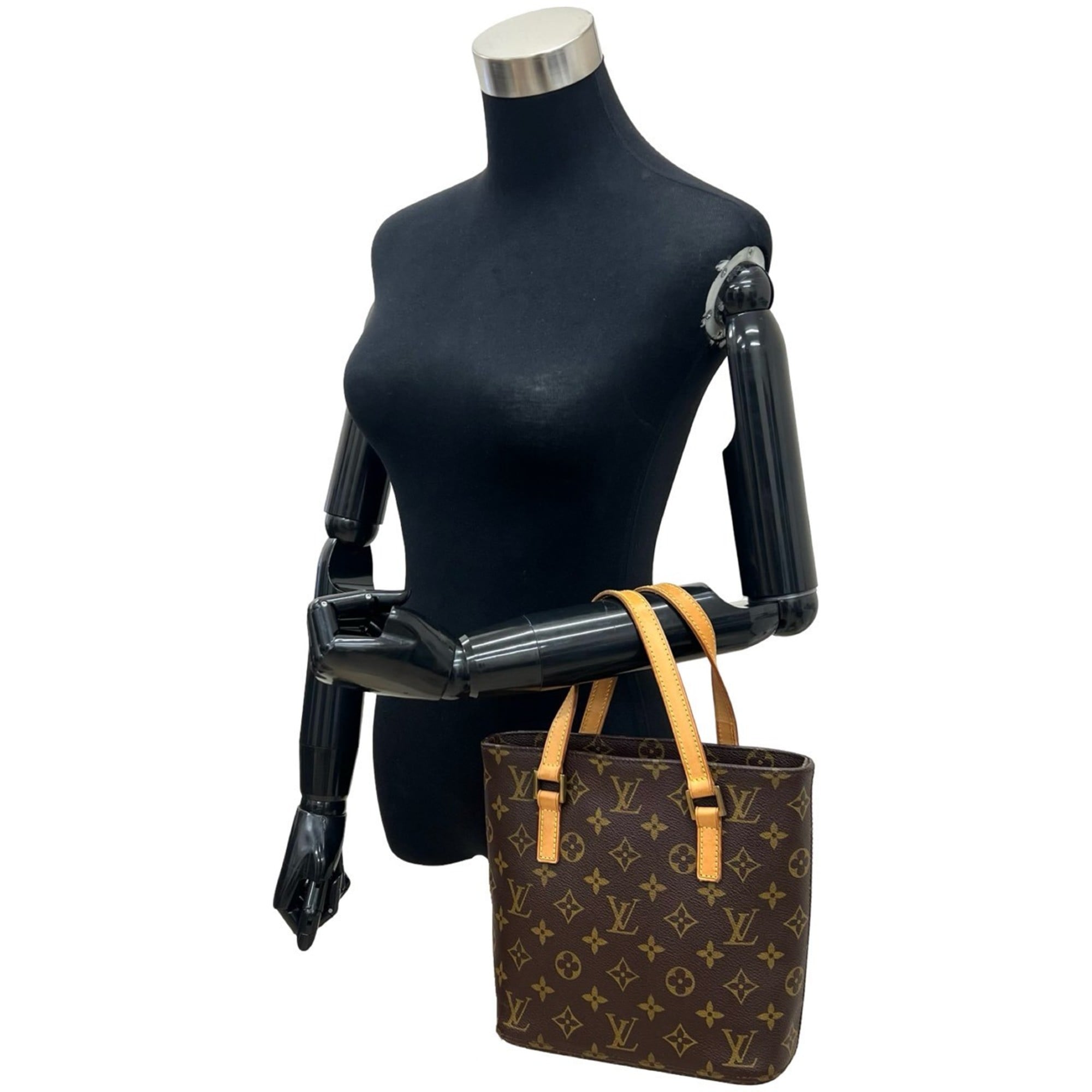 Louis Vuitton Brown Leather Pvc Handbag Tote Bag