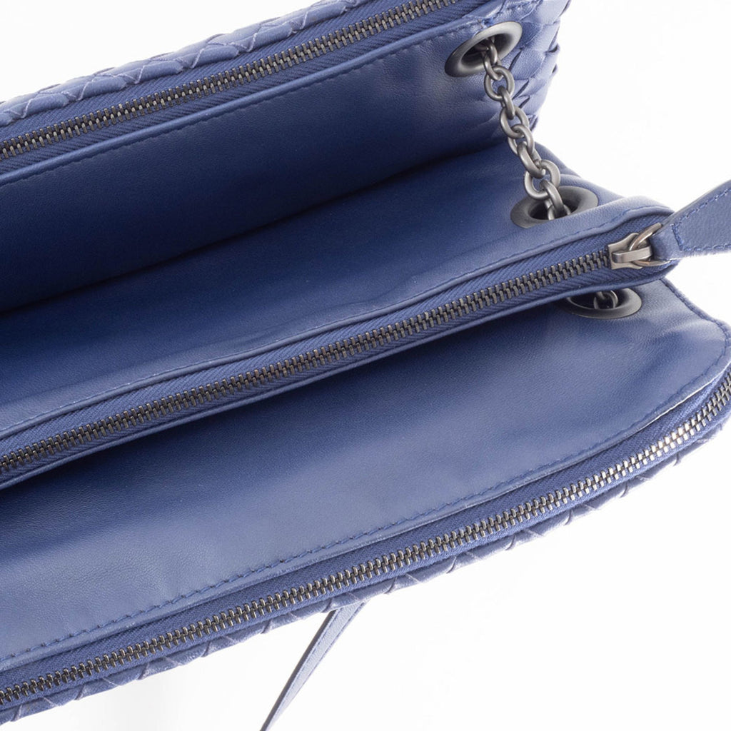 Bottega Veneta Navy Leather Shoulder Bag