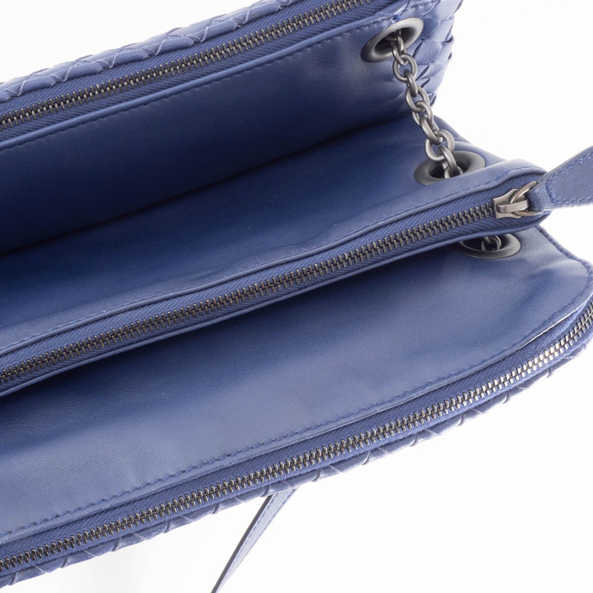Bottega Veneta Navy Leather Shoulder Bag