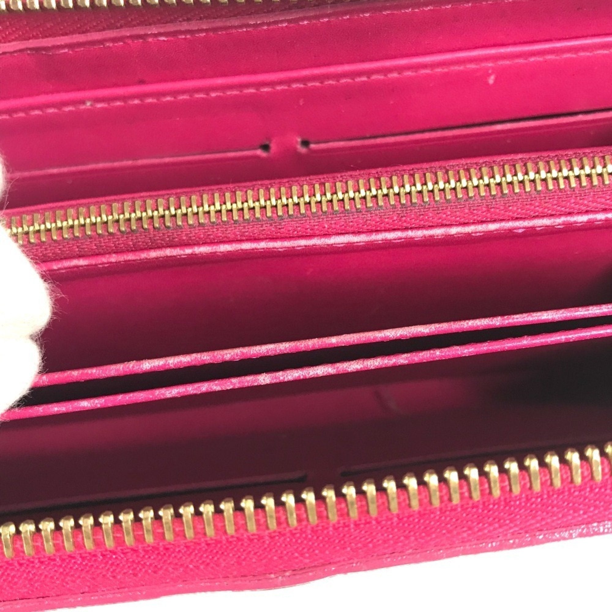 Louis Vuitton Indian Rose Pink Patent Leather Long Wallet (Tri-Fold)