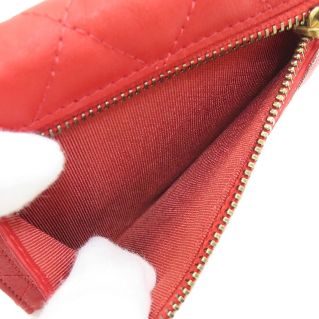 Chanel Red Color Leather Wallet (Bi-Fold)