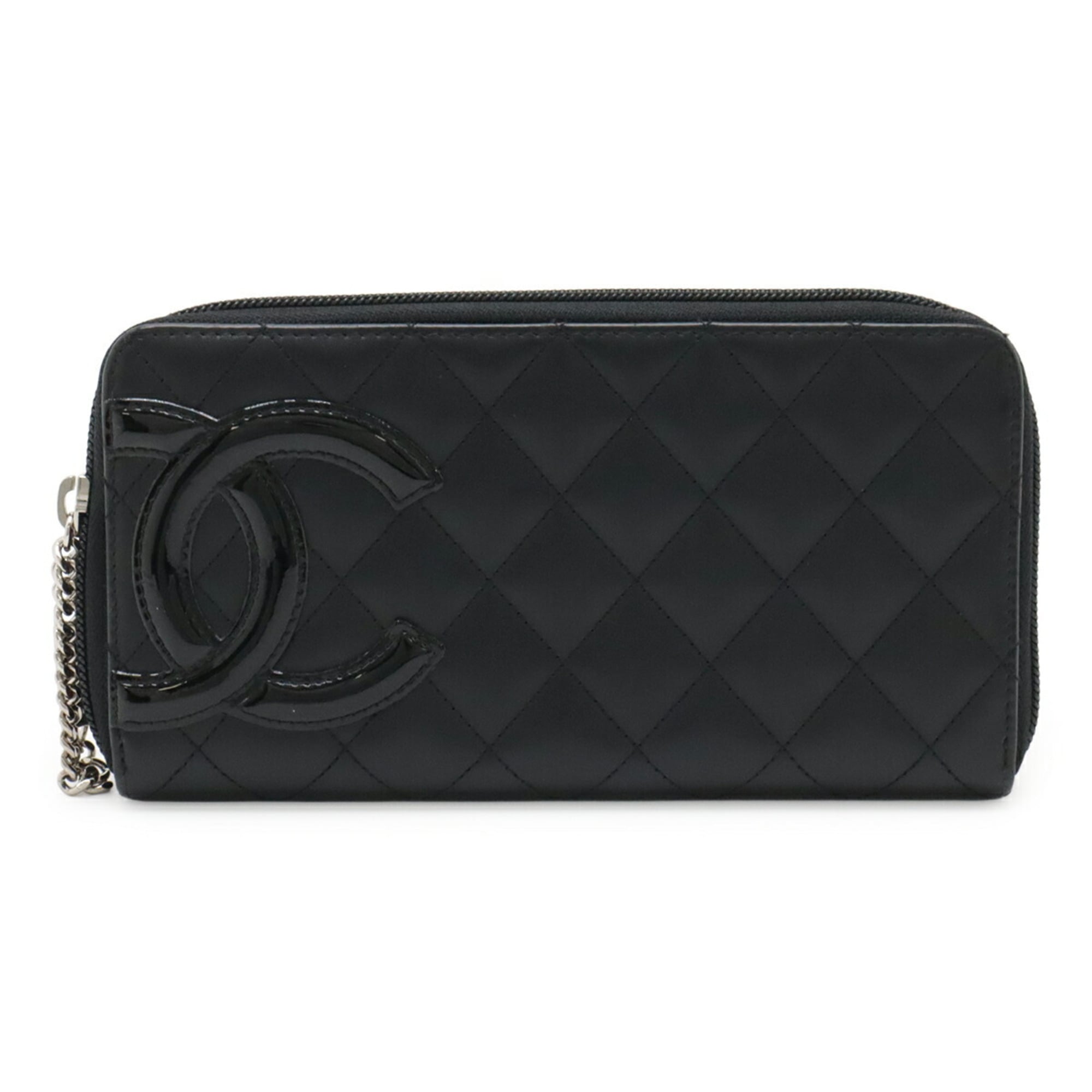 Chanel Black Pink Leather Long Wallet (Bi-Fold)