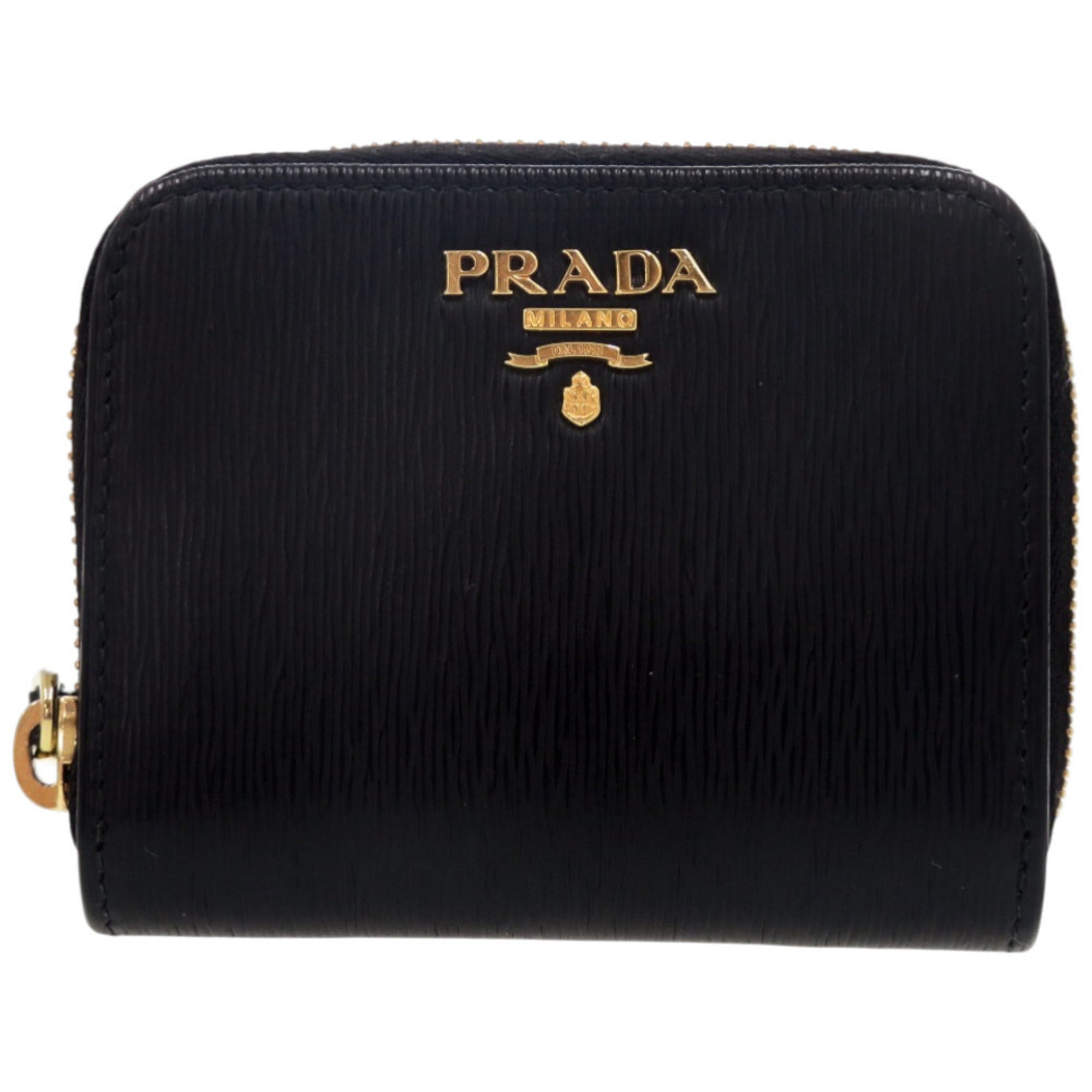 Prada Black Leather Coin Purse/Coin Case