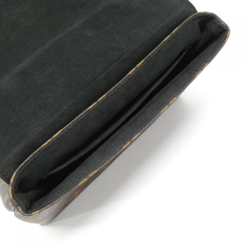 Louis Vuitton Black Marron Coated Canvas Leather Handbag