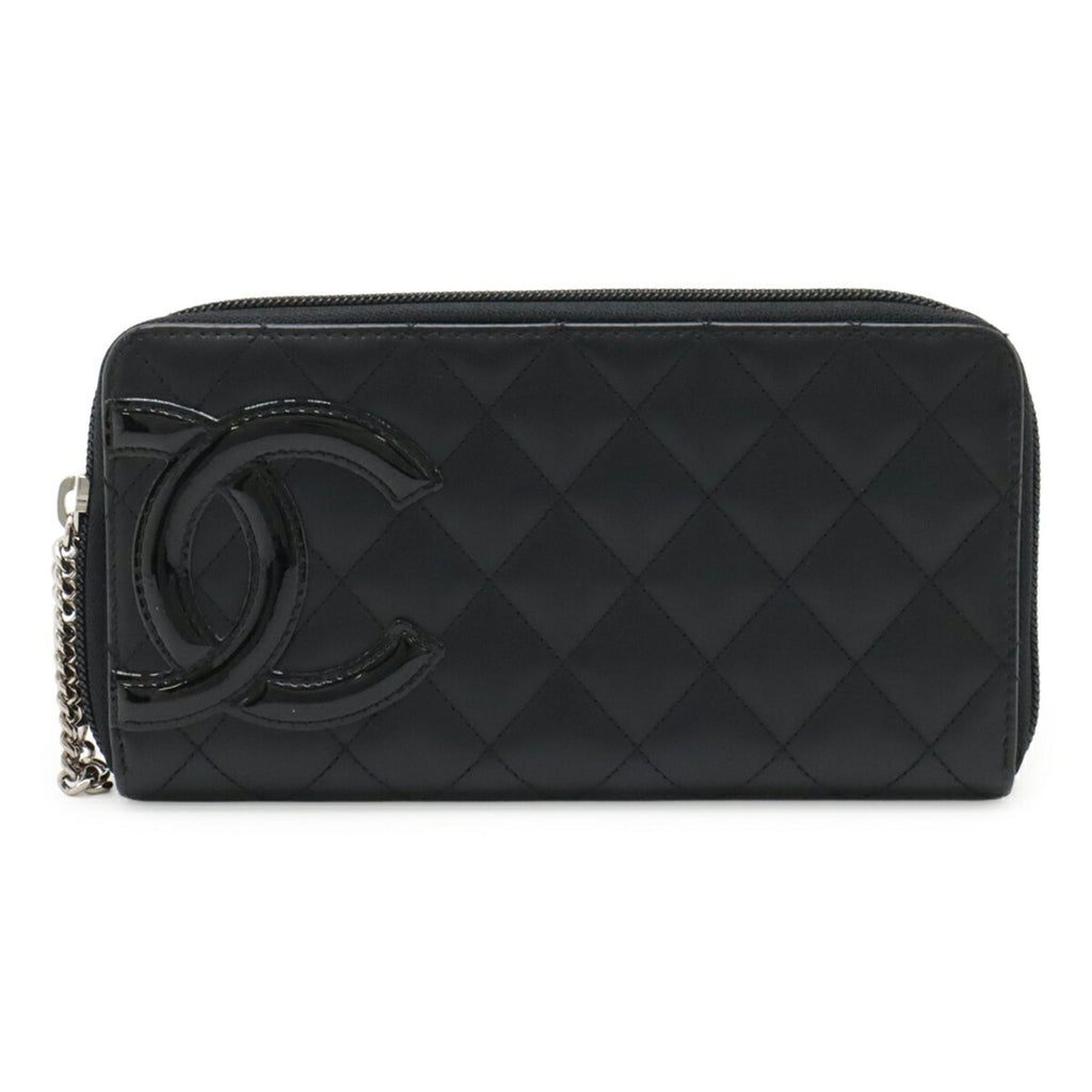 Chanel Black Pink Leather Long Wallet (Bi-Fold)