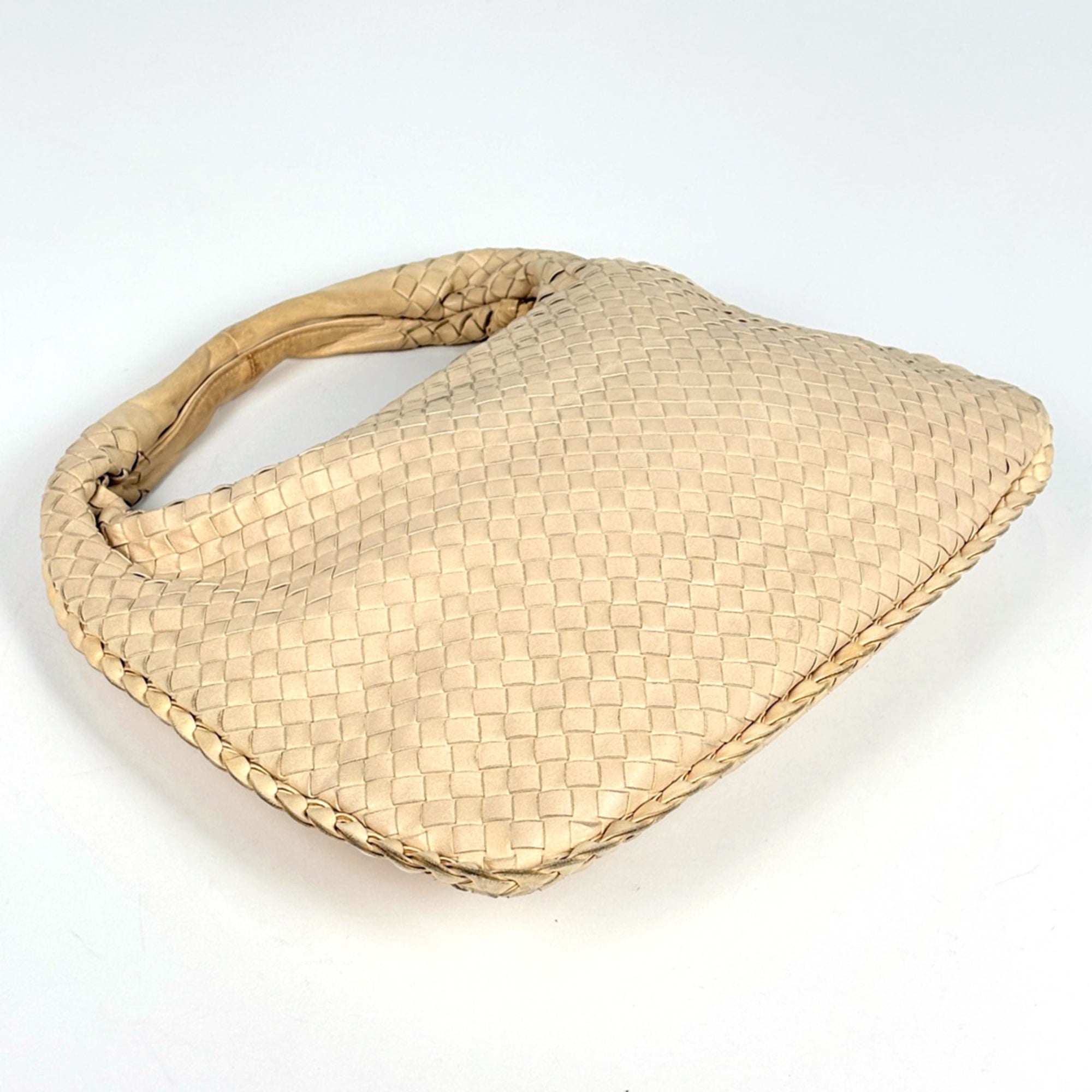 Bottega Veneta Intrecciato Light Beige Leather Handbag Shoulder Bag