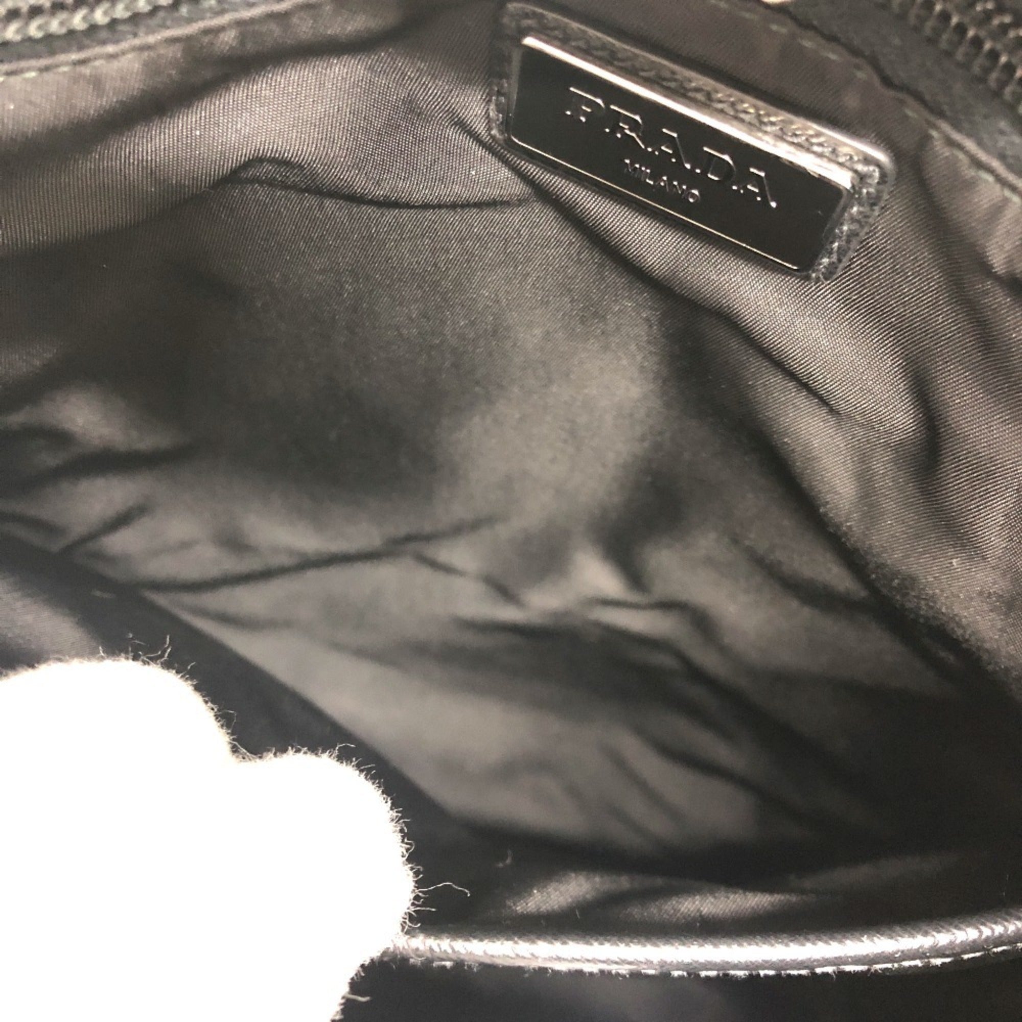 Prada Black White Nylon Backpack