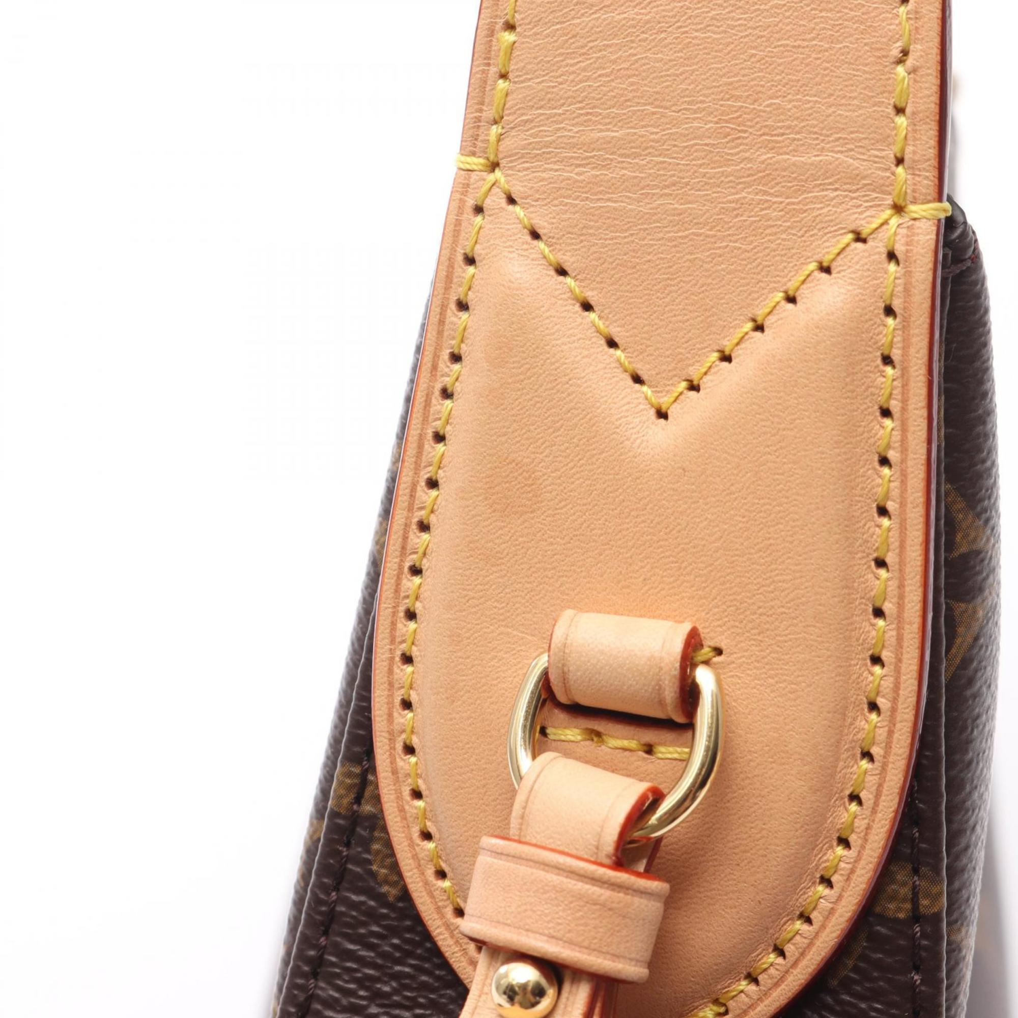 Louis Vuitton Brown Coated Canvas Leather Shoulder Bag