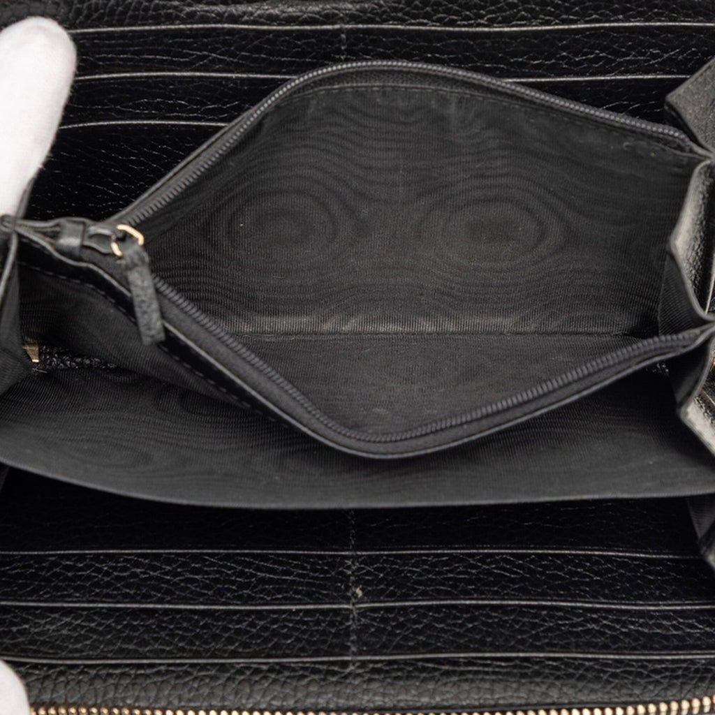 Gucci Black Leather Long Wallet (Bi-Fold) (Pre-Owned)