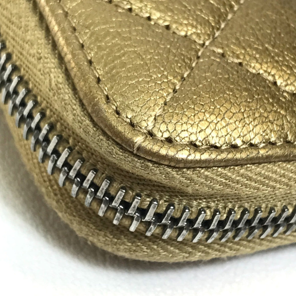 Chanel Gold Leather Long Wallet (Bi-Fold)
