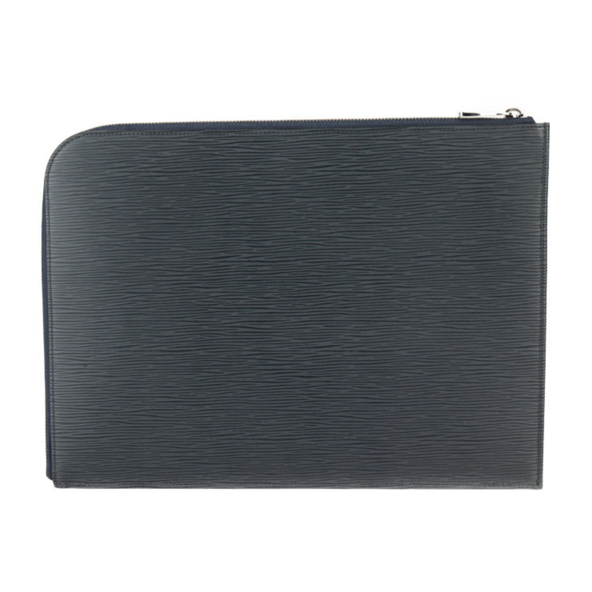 Louis Vuitton Navy Blue Leather Clutch Bag Handbag Pochette Pouch