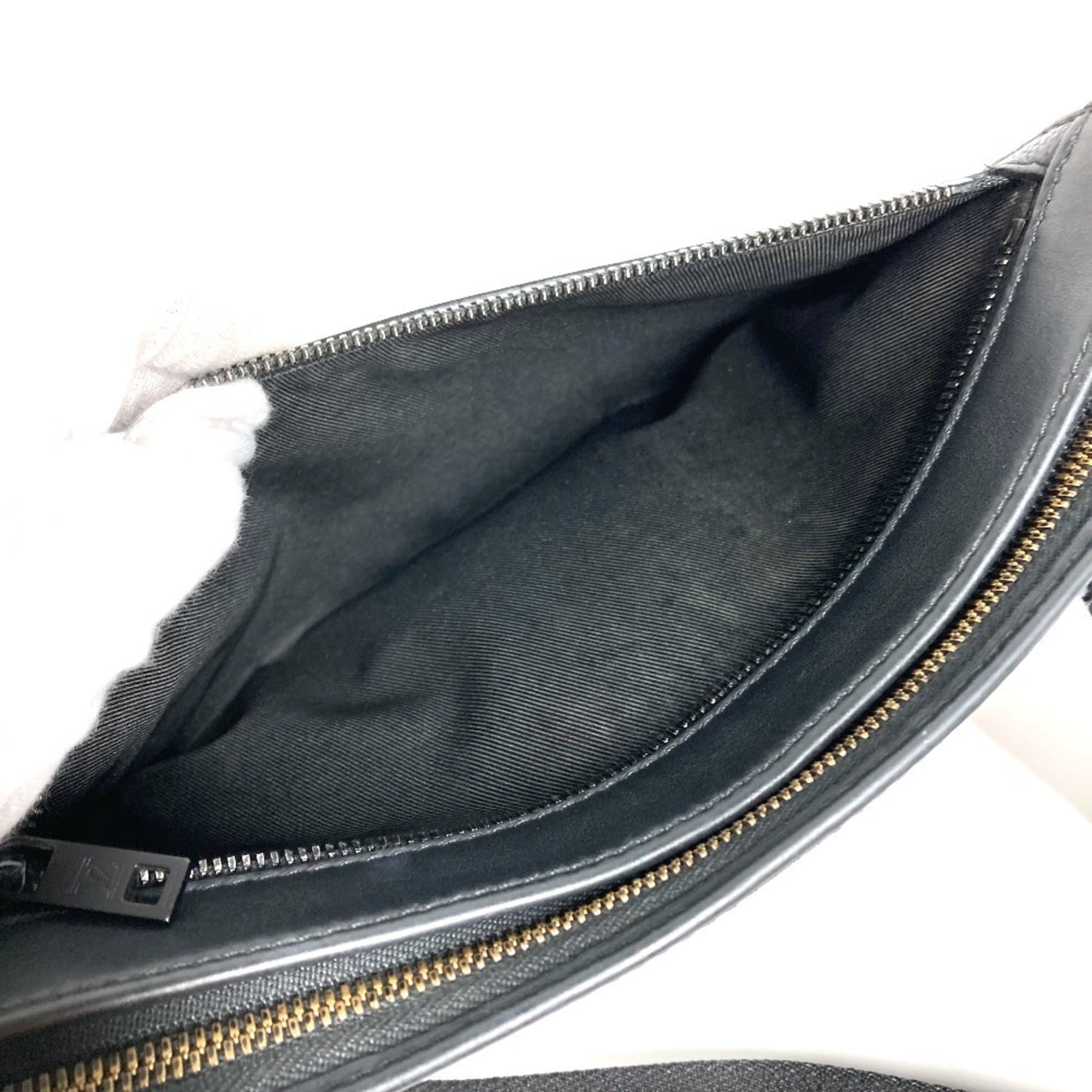 Louis Vuitton Black Leather Clutch Bag Pochette Shoulder Bag