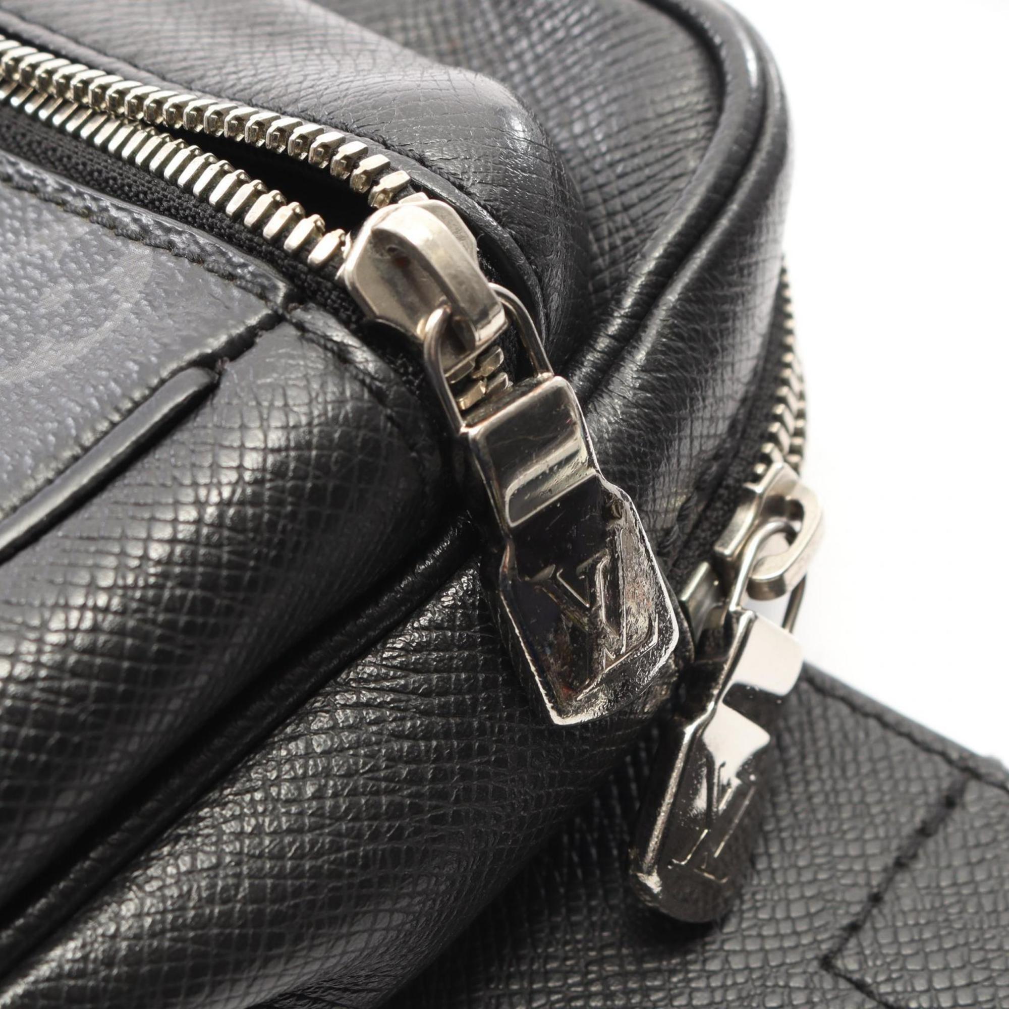 Louis Vuitton Black Coated Canvas Leather Fanny Pack Sling Bag