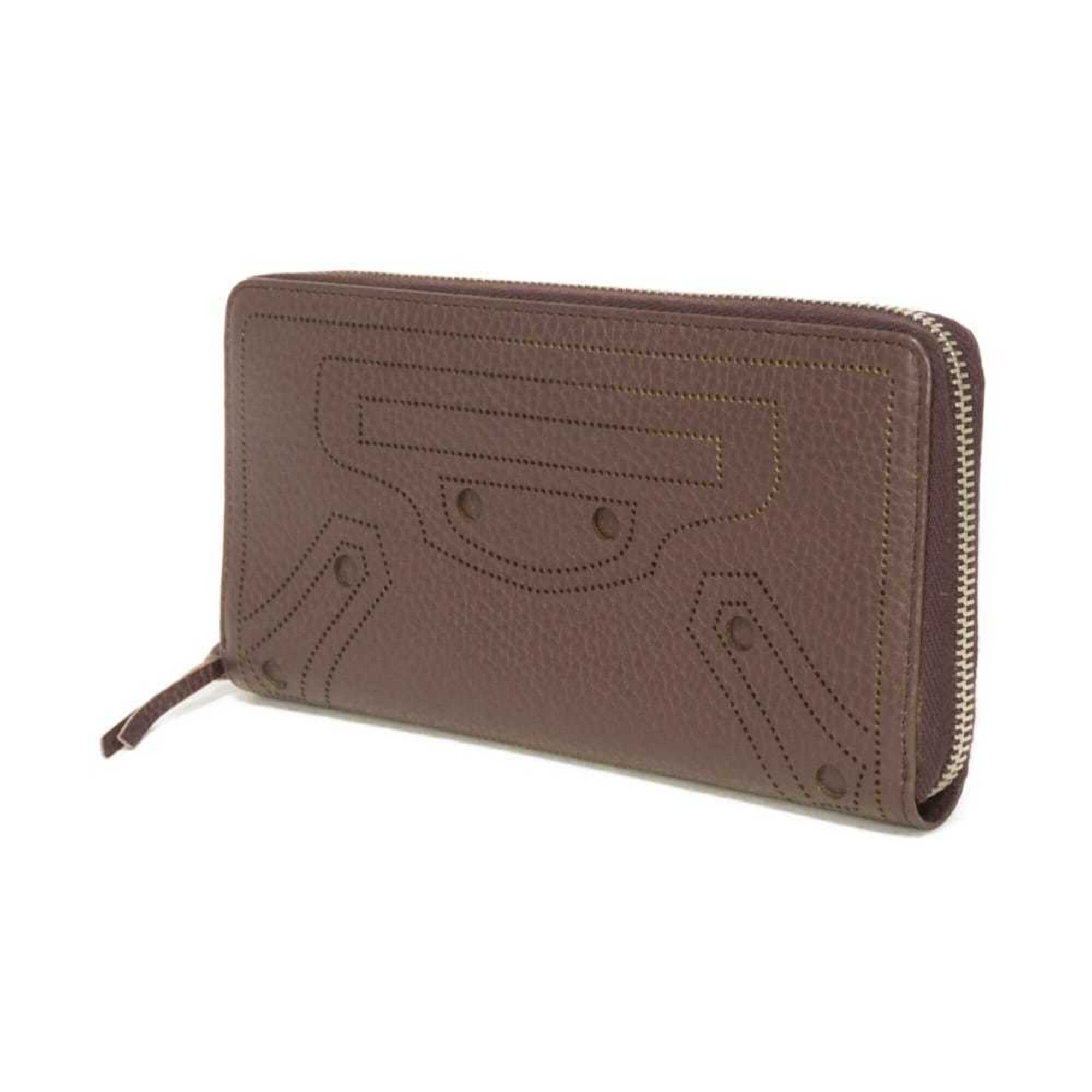 Balenciaga Bordeaux Leather Long Wallet (Bi-Fold)
