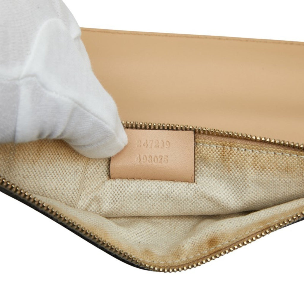 Gucci Gg Canvas Beige Brown Gg Canvas Leather Tote Bag (Pre-Owned)