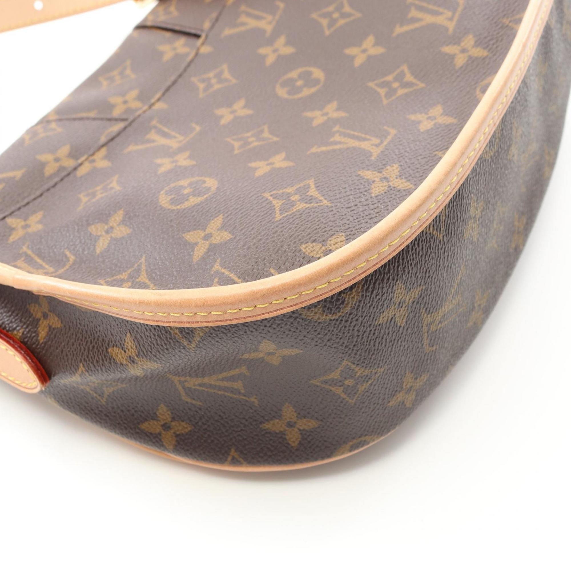 Louis Vuitton Brown Coated Canvas Leather Shoulder Bag