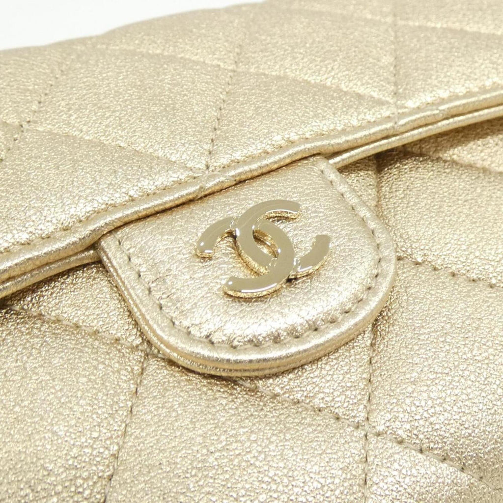 Chanel Metallic Gold Leather Long Wallet (Bi-Fold)