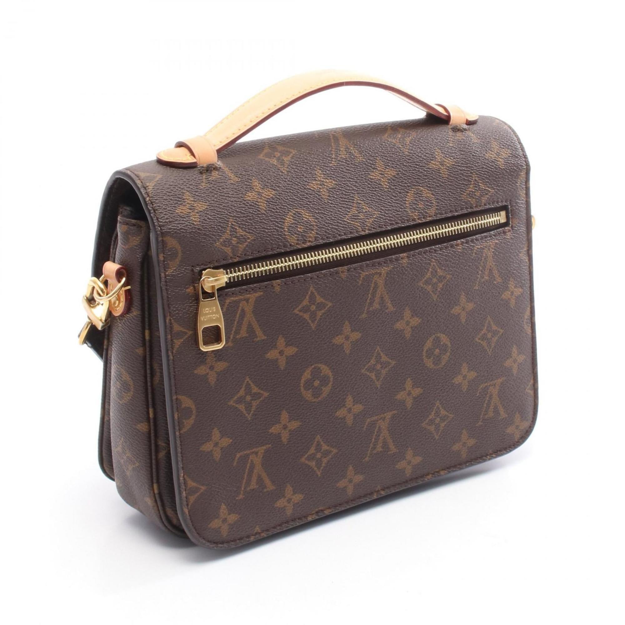 Louis Vuitton Brown Monogram Coated Canvas Leather Handbag Pochette