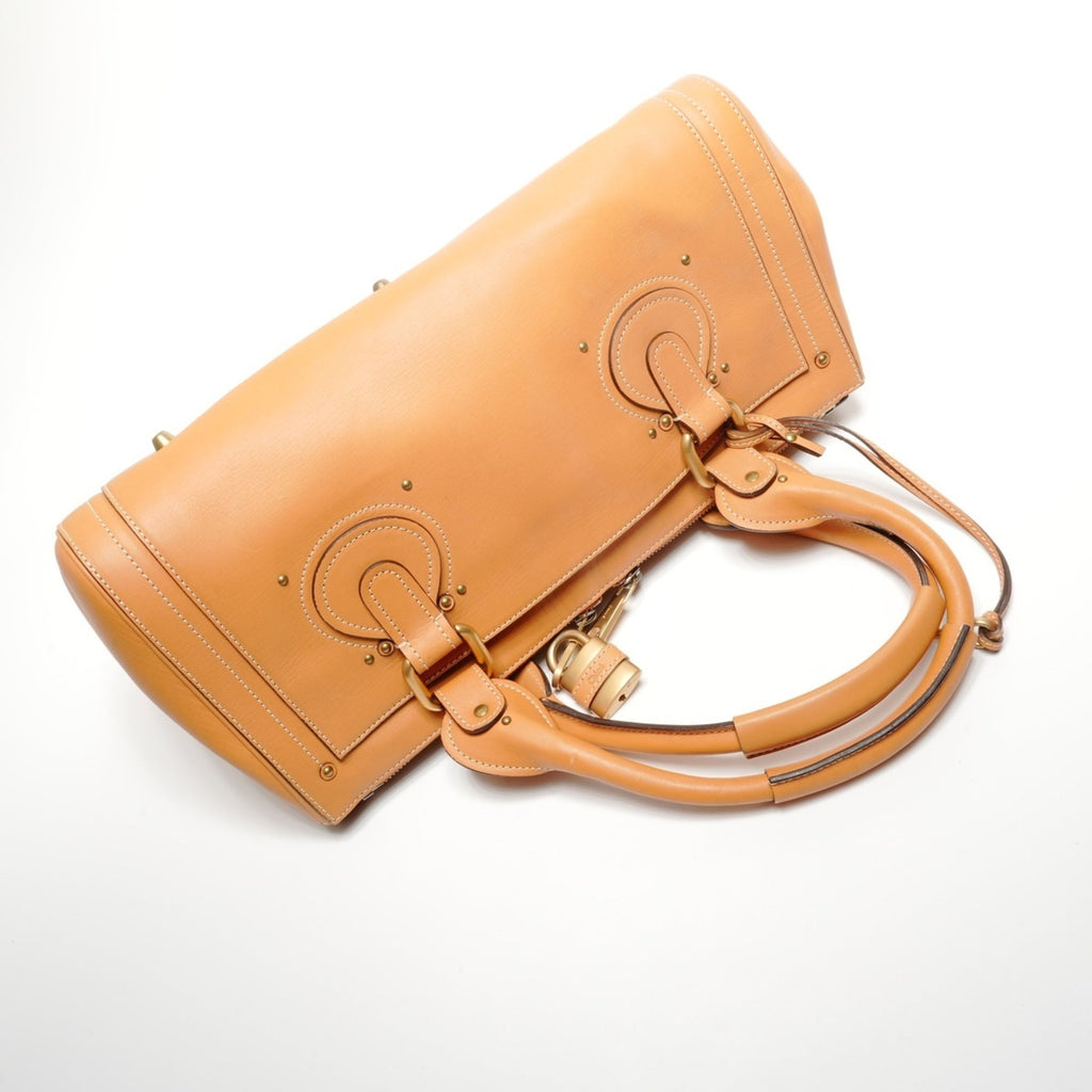 Chloé Paddington Brown Leather Boston Bag Handbag (Pre-Owned)