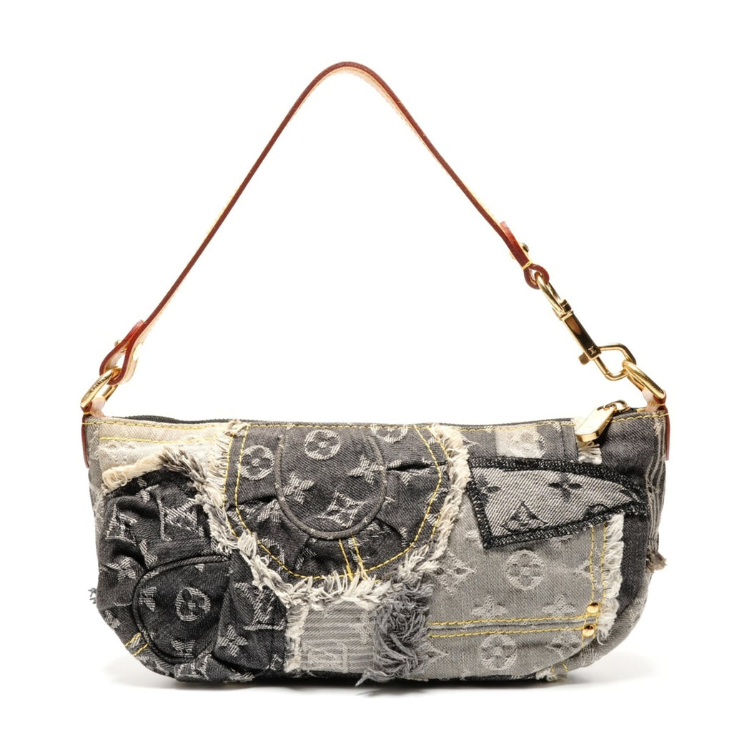 Louis Vuitton Gray Monogram Denim Shoulder Bag