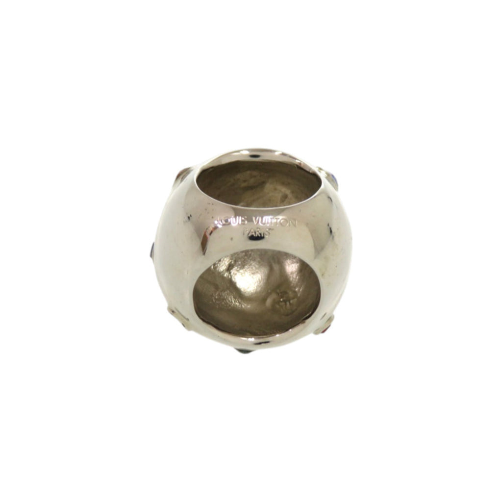 Louis Vuitton Silver Multi-Color Metal Rhinestone Band Ring