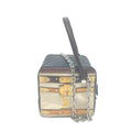 Louis Vuitton Beige Black Leather Handbag