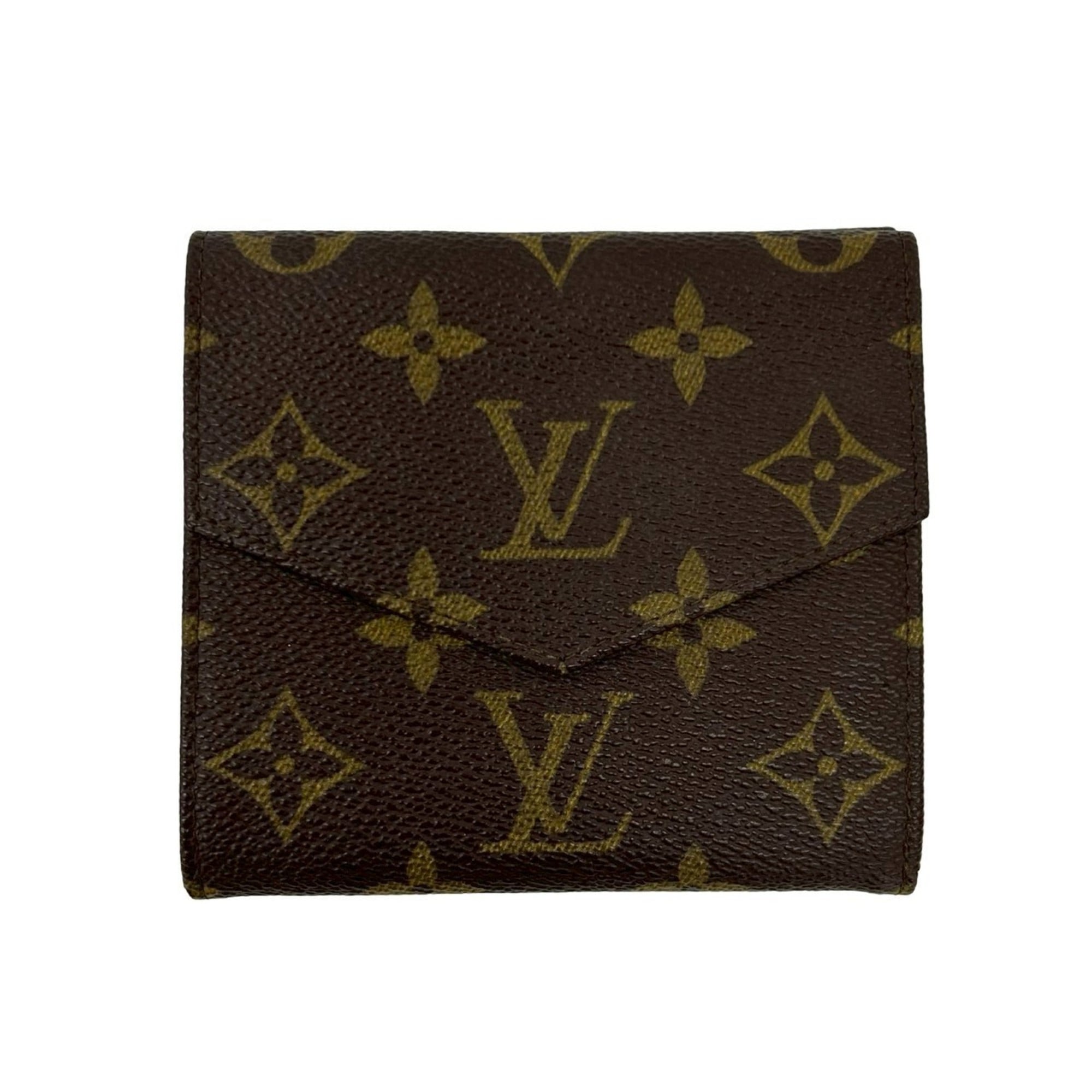Louis Vuitton Brown Leather Pvc Wallet (Tri-Fold)