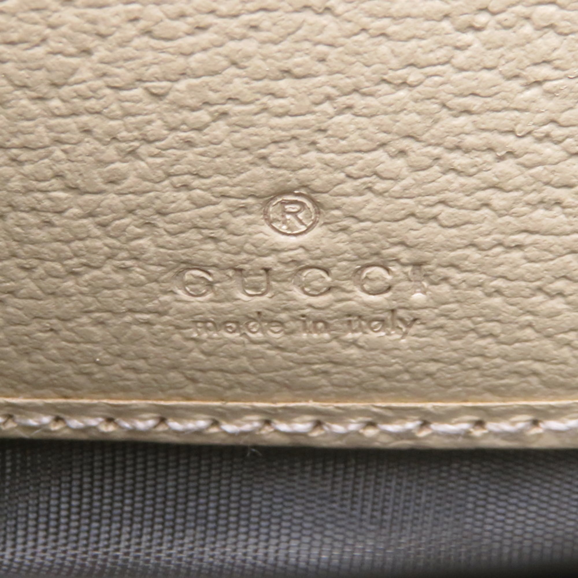 Gucci Beige Gray Nylon Leather Long Wallet (Bi-Fold) (Pre-Owned)