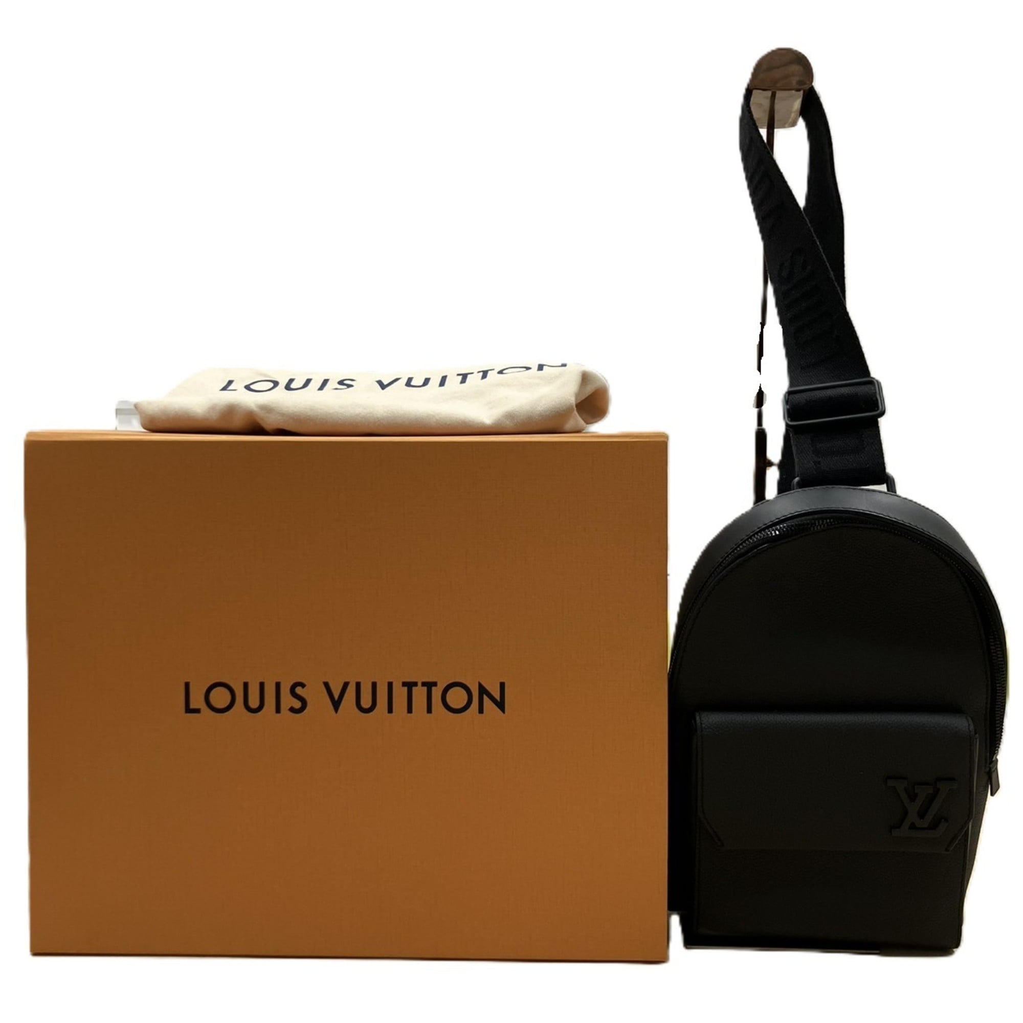 Louis Vuitton Black Leather Sling Bag