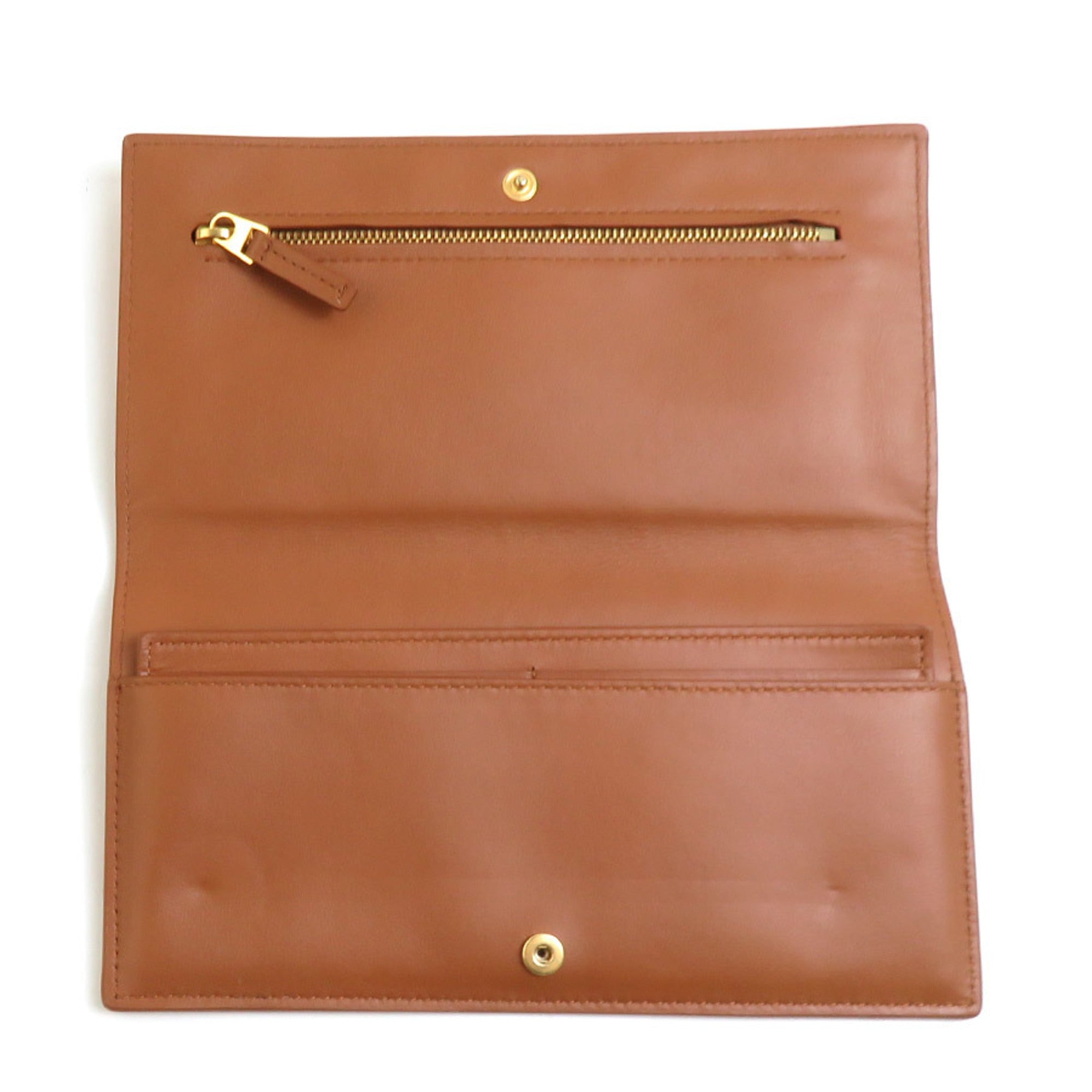 Bottega Veneta Orange Leather Long Wallet (Bi-Fold)