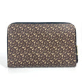 Burberry Brown Leather Canvas Clutch Bag Pouch