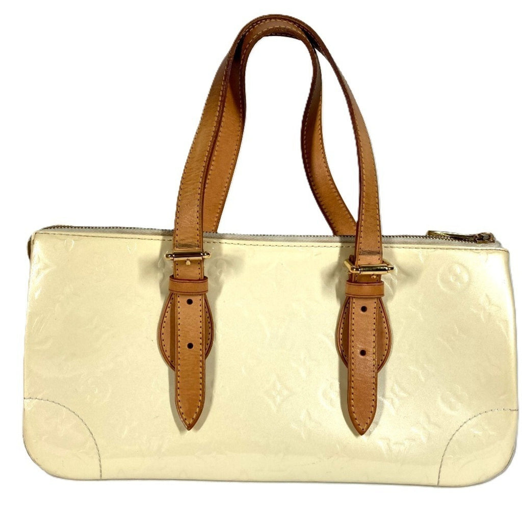 Louis Vuitton Pearl White Monogram Vernis Handbag Shoulder Bag Tote Bag
