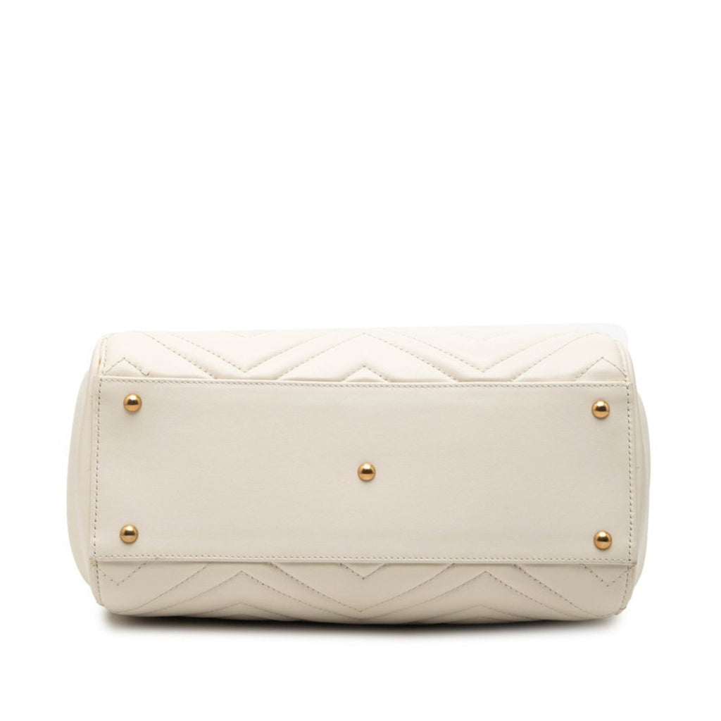 Gucci White Leather Handbag Shoulder Bag (Pre-Owned)