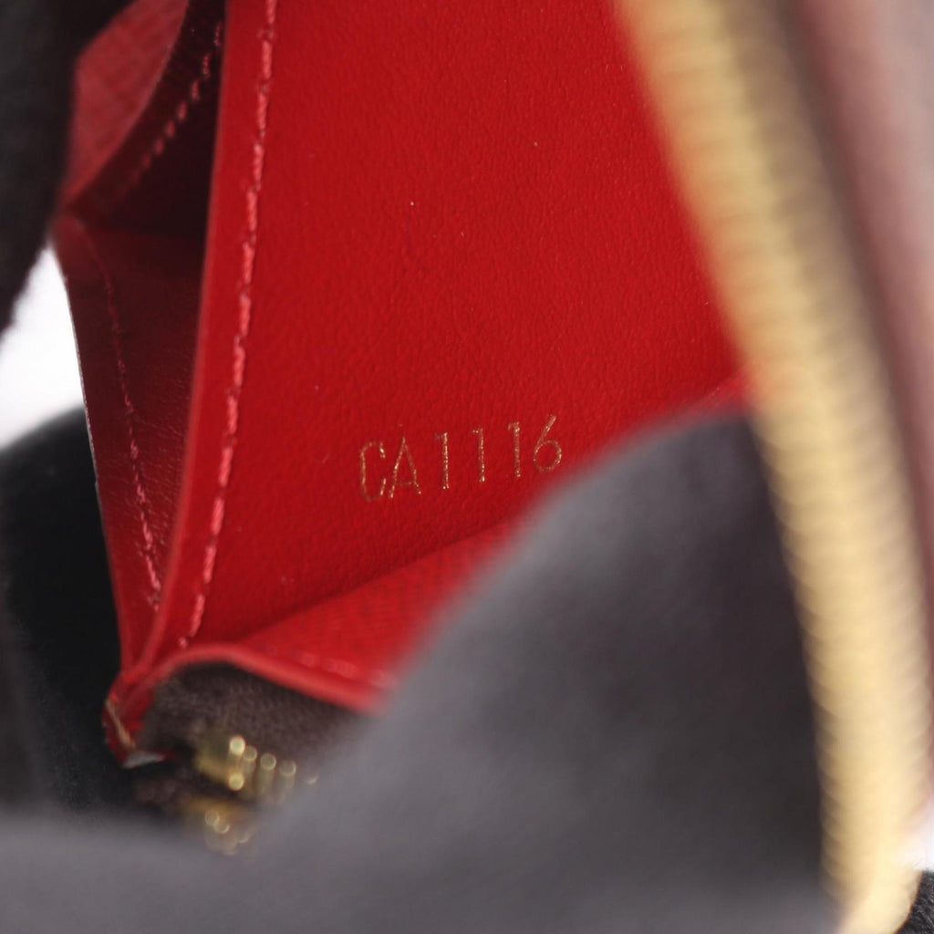 Louis Vuitton Brown Cerise Ebene Red Color Damier Canvas Leather Pvc Long Wallet