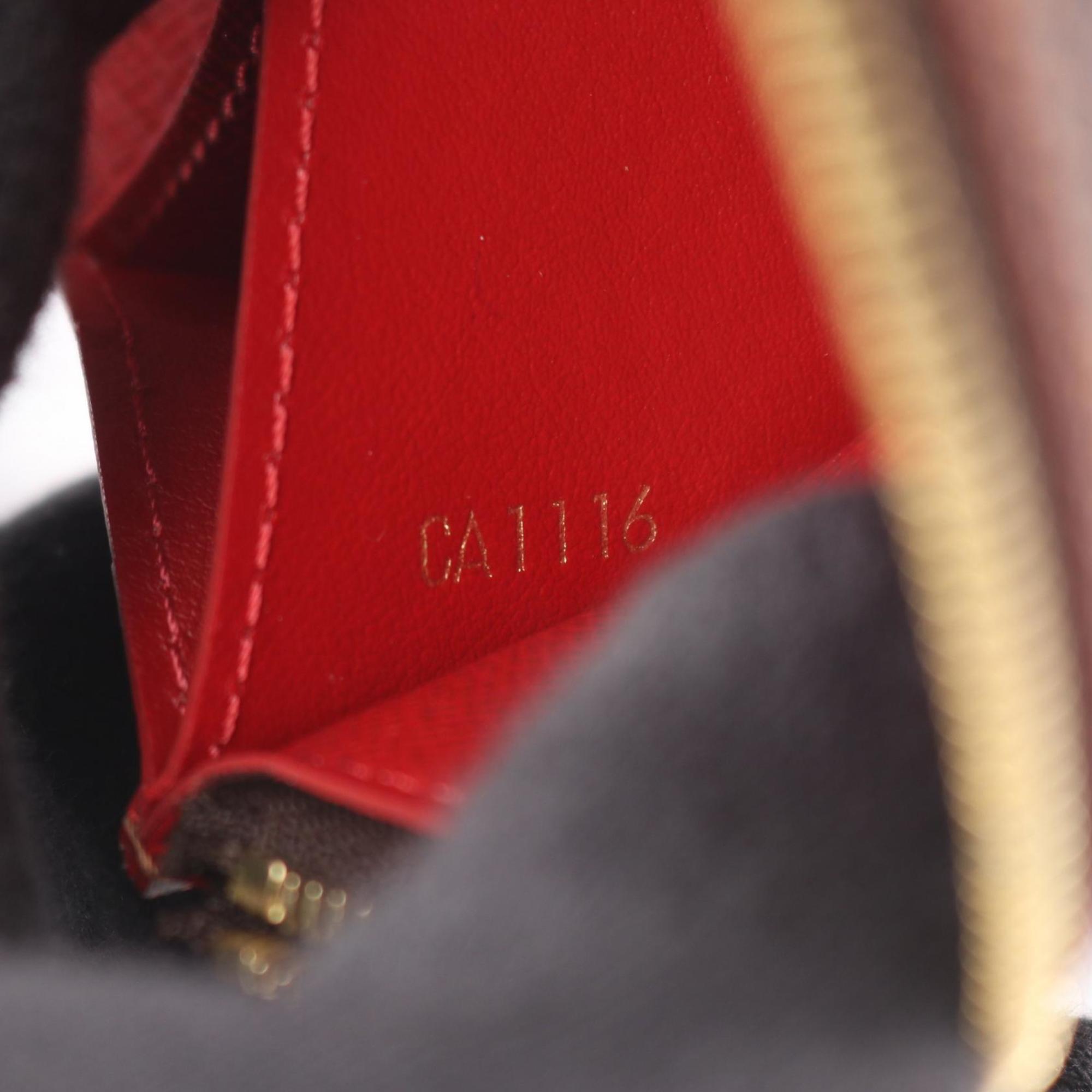 Louis Vuitton Brown Cerise Ebene Red Color Damier Canvas Leather Pvc Long Wallet