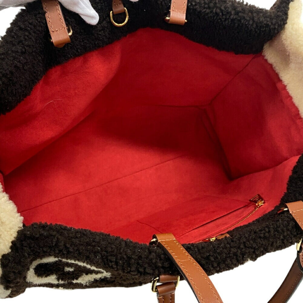 Louis Vuitton Brown Ivory Leather Handbag