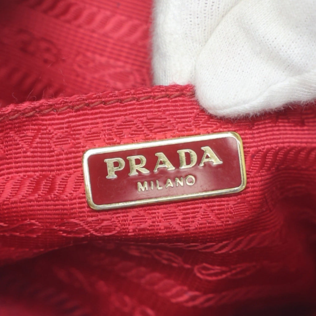Prada Red Color Leather Shoulder Bag