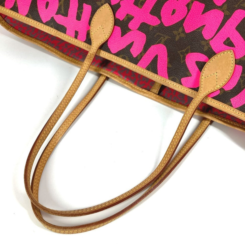 Louis Vuitton Fuchsia Pink Galle Pink Monogram Graffiti Shoulder Bag Tote Bag