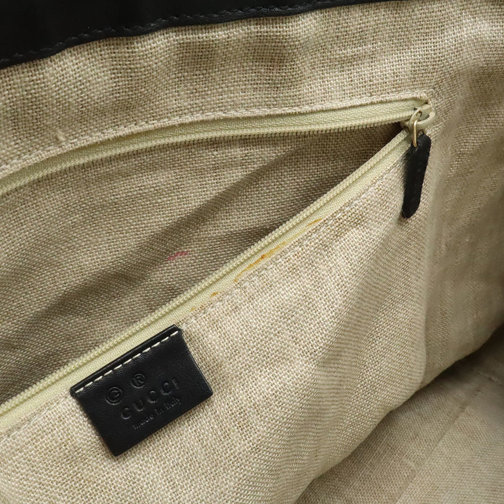 Gucci Black Micro Gg Leather Shoulder Bag Tote Bag (Pre-Owned)