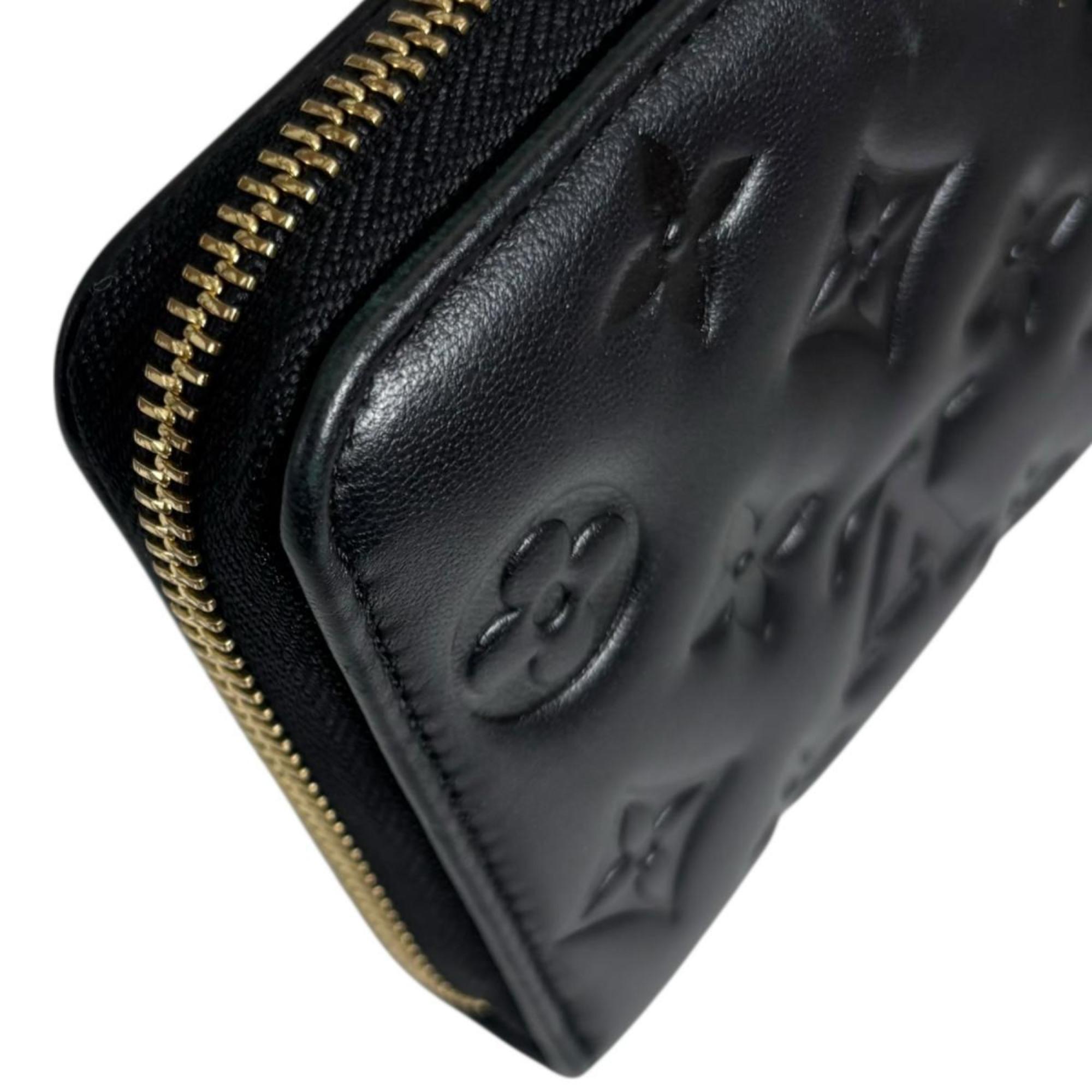 Louis Vuitton Monogram Black Noir Leather Long Wallet