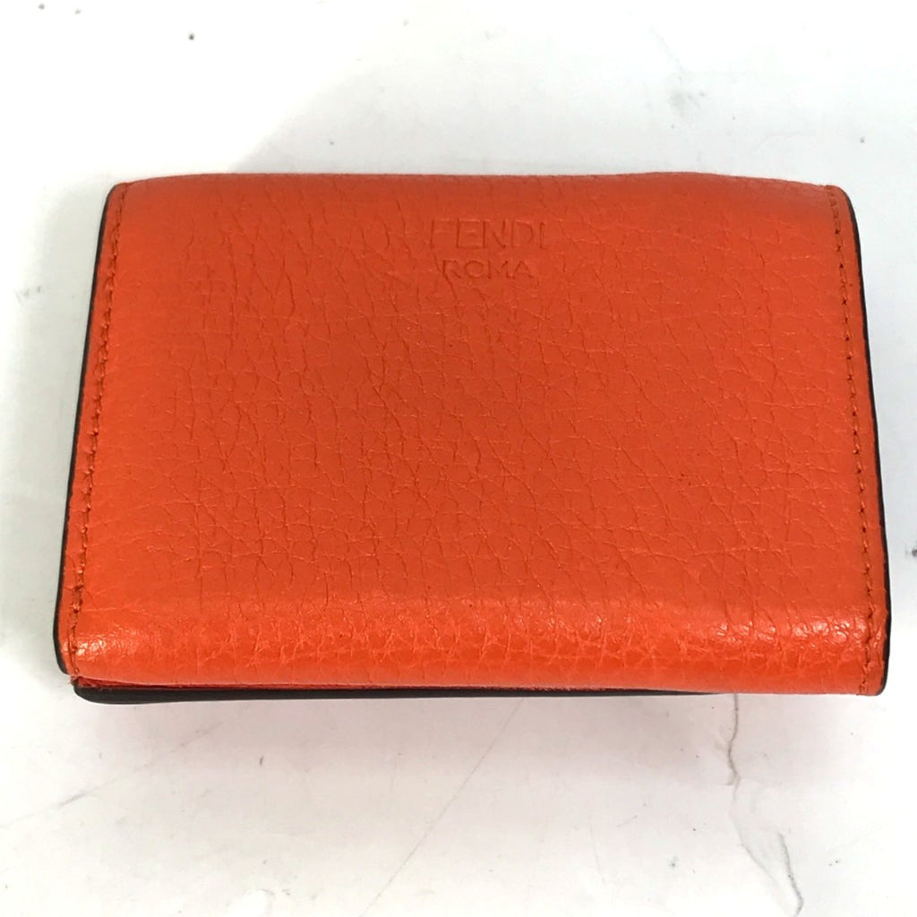 Fendi Orange Leather Wallet (Tri-Fold)