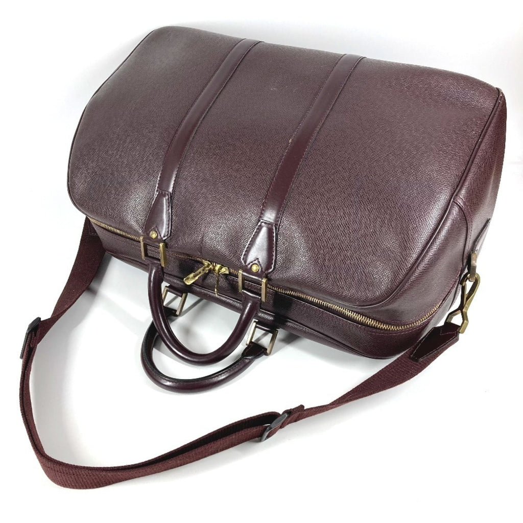 Louis Vuitton Acajou Purple Taiga Leather Boston Bag Shoulder Bag