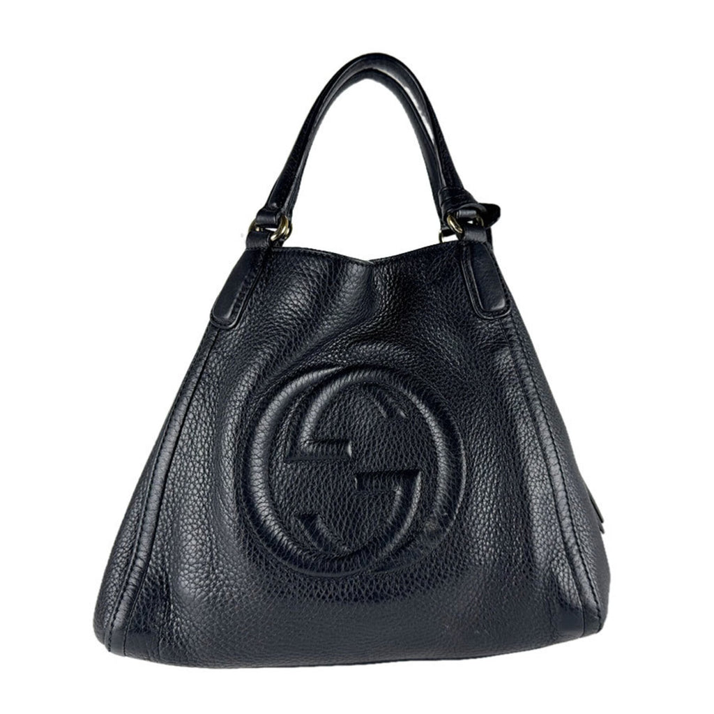 Gucci Black Leather Handbag Shoulder Bag (Pre-Owned)