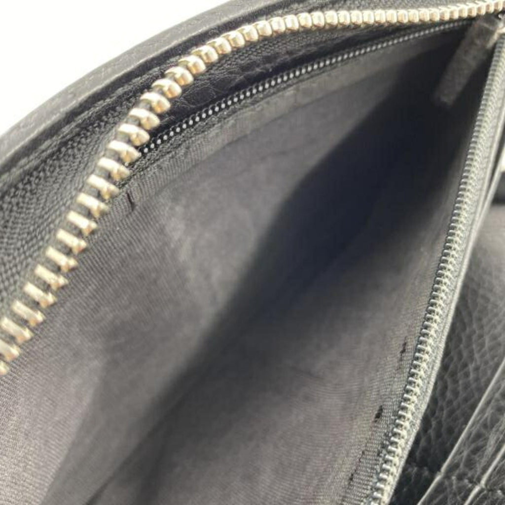 Gucci Black Leather Long Wallet (Bi-Fold) (Pre-Owned)