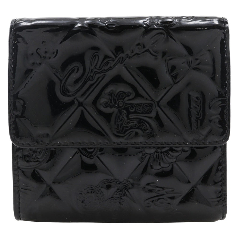 Chanel Black Patent Leather Wallet (Tri-Fold)