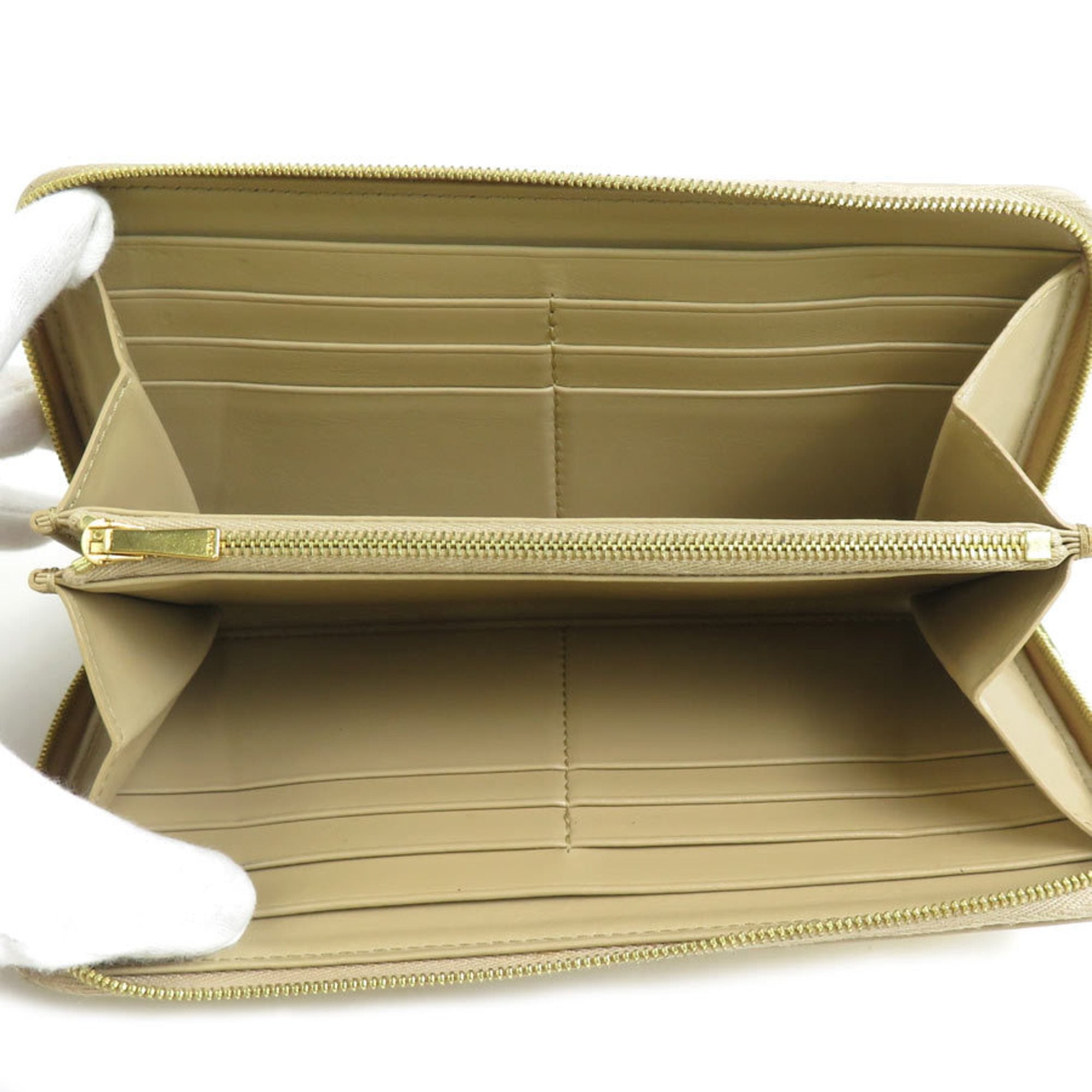 Celine Gold Leather Long Wallet (Bi-Fold)