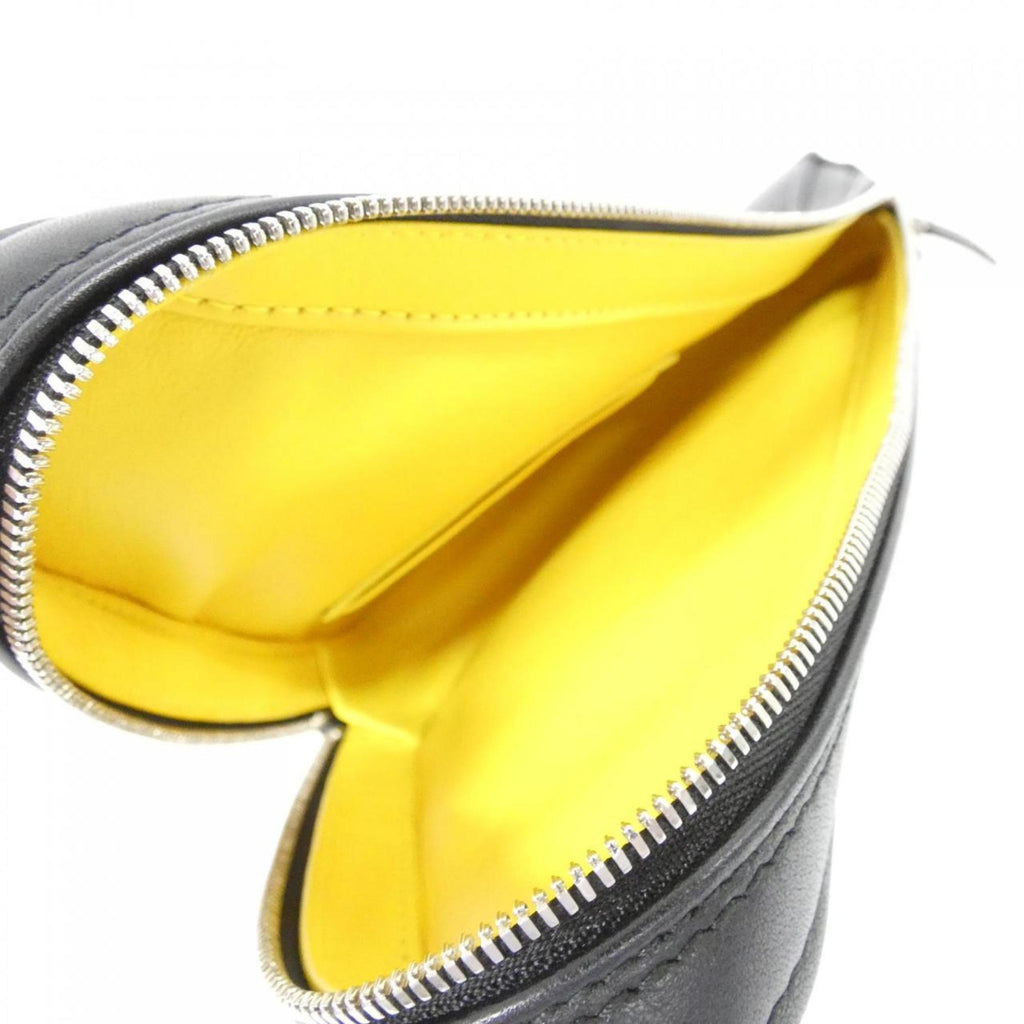 Balenciaga Black Yellow Leather Handbag Pochette