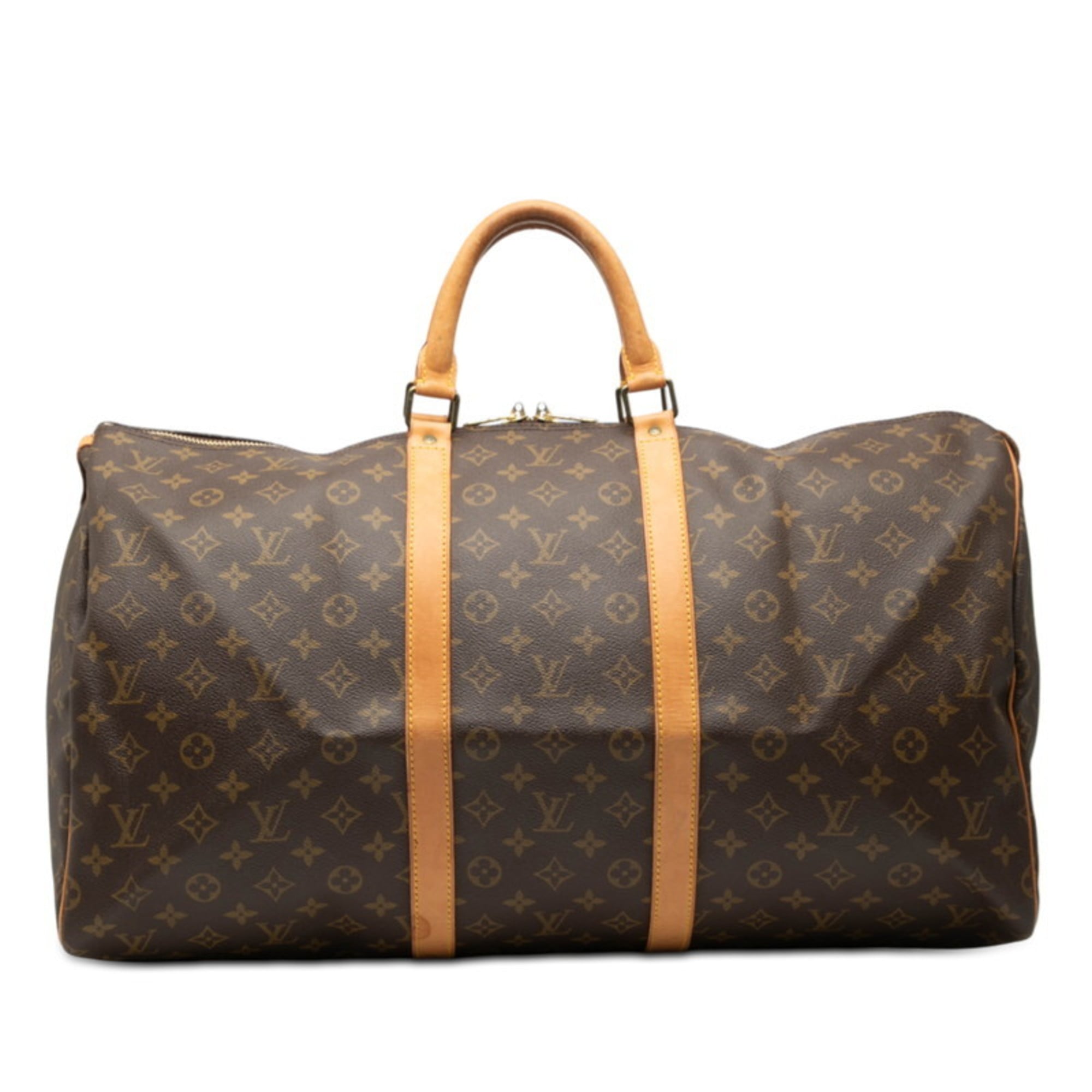 Louis Vuitton Brown Pvc Leather Boston Bag